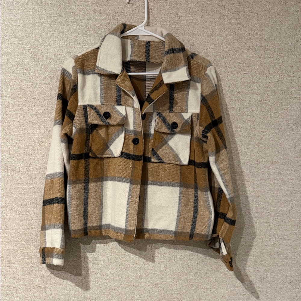 Plaid Button-Up Jacket